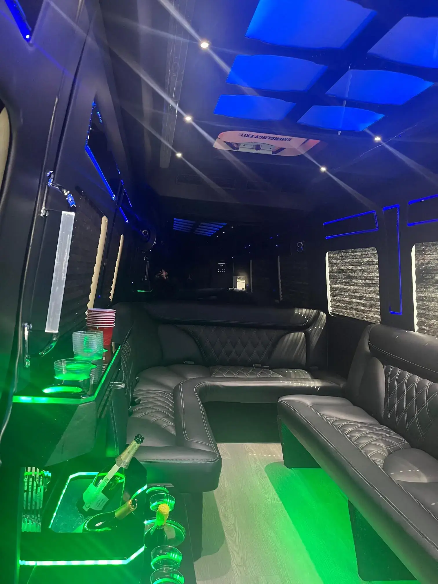 14 passenger Sprinter party limo van exterior